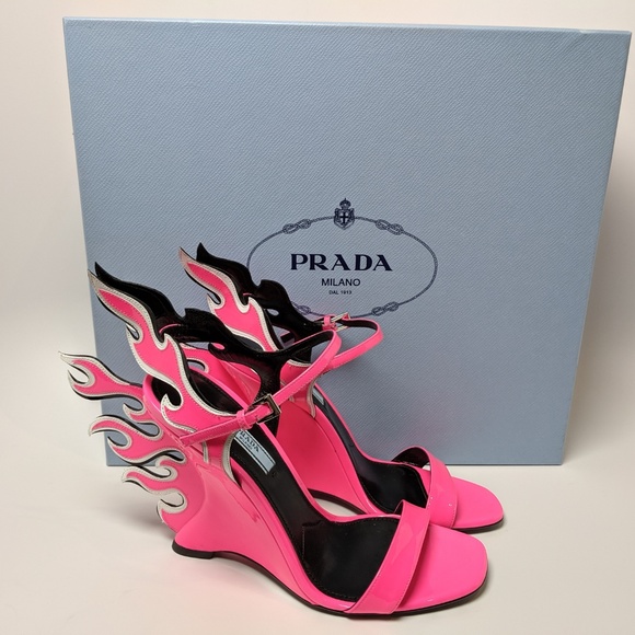 SOLD Prada Flame Wedge Heeled Sandals - Picture 5 of 6
